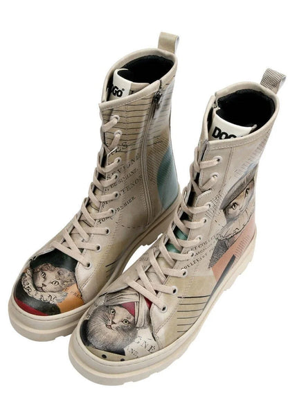 DOGO - Women Vegan Leather Beige Zipper Long Boots - Mon Cher Design