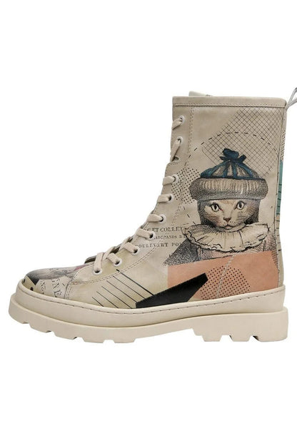 DOGO - Women Vegan Leather Beige Zipper Long Boots - Mon Cher Design