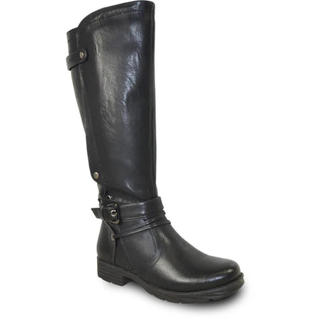 DOGO - Women Vegan Leather Black Zipper Long Boots - Edvard Munch The Scream Muse Design