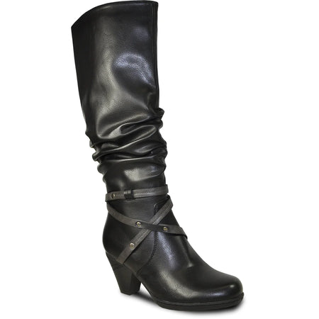 DOGO - Women Vegan Leather Beige Long Boots - Warner Bros Tweety Sketch Design