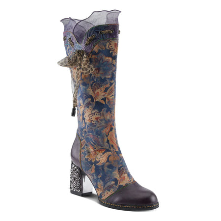 DOGO - Women Vegan Leather Black Zipper Long Boots - Edvard Munch The Scream Muse Design