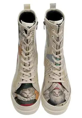 DOGO - Vegan Leather Beige Zipper Long Boots - Mon Cher Design