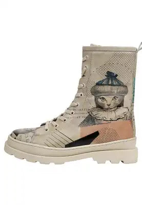 DOGO - Vegan Leather Beige Zipper Long Boots - Mon Cher Design