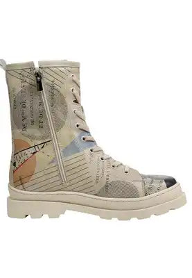 DOGO - Vegan Leather Beige Zipper Long Boots - Mon Cher Design