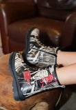 DOGO - Women Vegan Leather Black Zipper Long Boots - Edvard Munch The Scream Muse Design