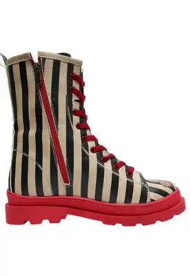 DOGO - Women Vegan Leather Navy Zipper Long Boots - Let's Find A Place to Get Lost