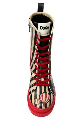 DOGO - Women Vegan Leather Navy Zipper Long Boots - Let's Find A Place to Get Lost