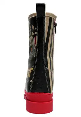 DOGO - Women Vegan Leather Navy Zipper Long Boots - Let's Find A Place to Get Lost