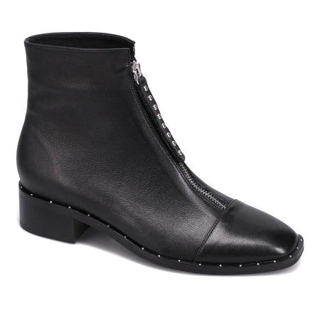 DOGO - Women Vegan Leather Black Zipper Long Boots - Edvard Munch The Scream Muse Design