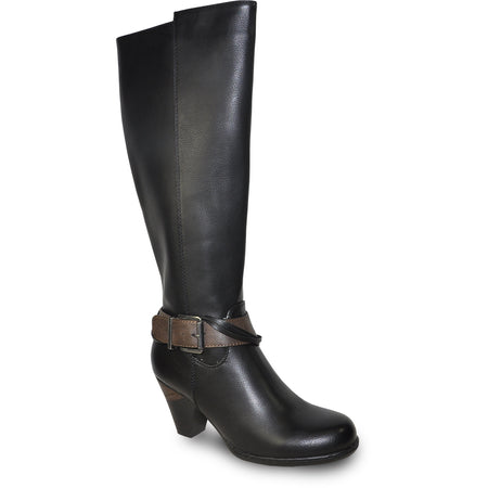 DOGO - Women Vegan Leather Black Zipper Long Boots - Edvard Munch The Scream Muse Design