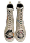 DOGO - Women Vegan Leather Beige Zipper Long Boots - Mon Cher Design
