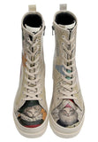 DOGO - Women Vegan Leather Beige Zipper Long Boots - Mon Cher Design