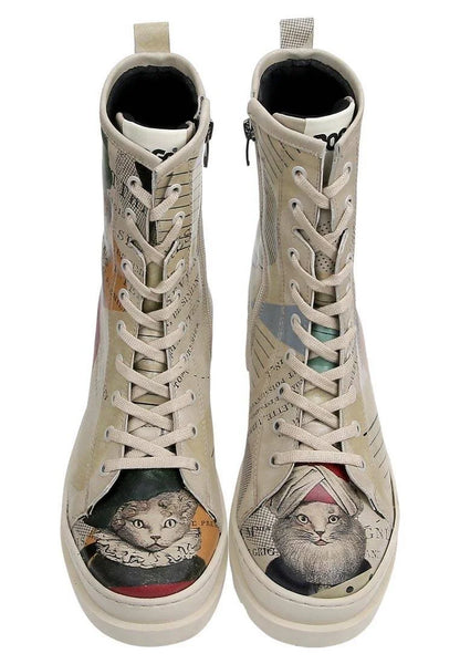 DOGO - Women Vegan Leather Beige Zipper Long Boots - Mon Cher Design