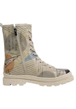 DOGO - Women Vegan Leather Beige Zipper Long Boots - Mon Cher Design
