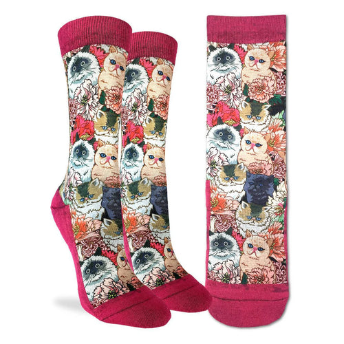 Good Luck Socks -Women's Floral Cat's