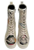 DOGO - Vegan Leather Beige Zipper Long Boots - Mon Cher Design