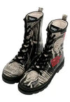 DOGO - Women Vegan Leather Black Zipper Long Boots - Edvard Munch The Scream Muse Design