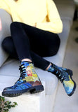 DOGO - Vegan Leather Blue Long Boots - The Starry Night