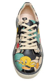 DOGO - Women's Vegan Leather Multicolor Sneakers - Warner Bros Catch Me If You Can Tweety Design