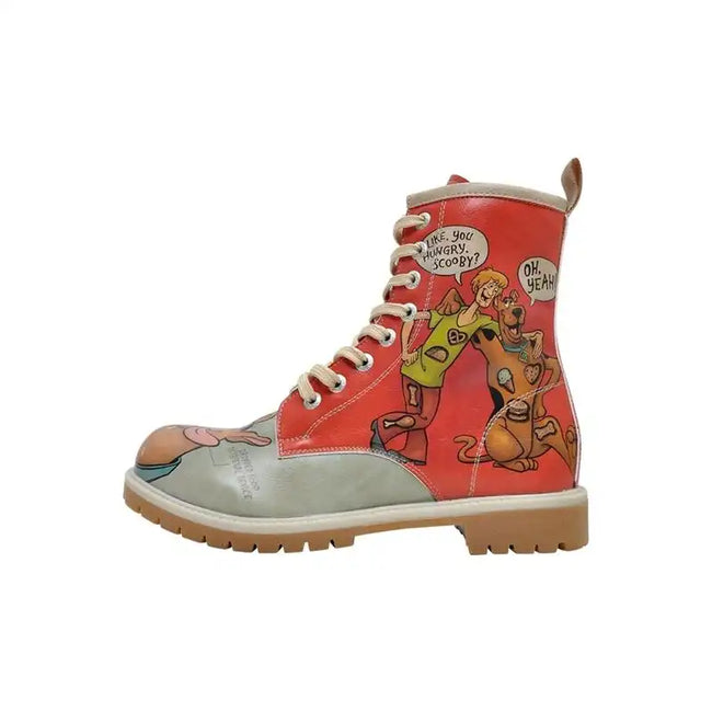 DOGO - Women Vegan Leather Red Long Boots - Warner Bros Hungry Doo Scooby Doo Design